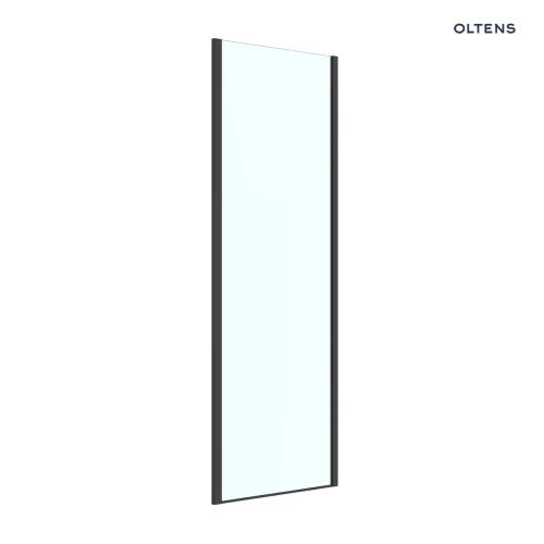 Oltens Breda ścianka prysznicowa 90 cm boczna czarny mat/szkło przezroczyste 22105300