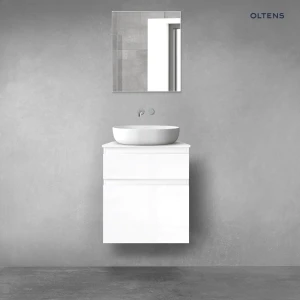 Oltens Vernal zestaw mebli łazienkowych 60 cm z blatem biały połysk 68218000