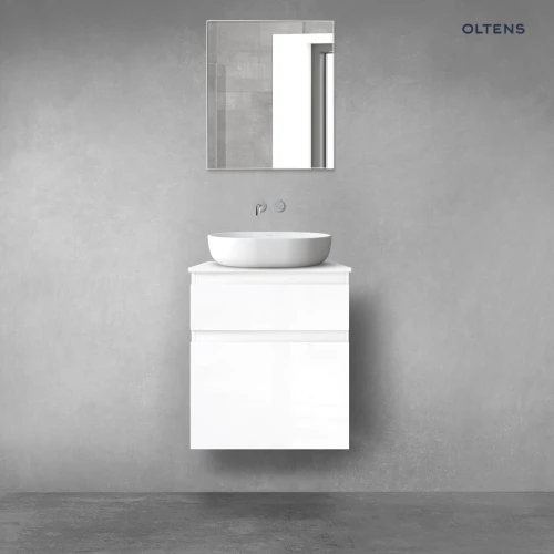 Oltens Vernal zestaw mebli łazienkowych 60 cm z blatem biały połysk 68218000