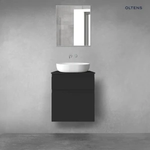 Oltens Vernal zestaw mebli łazienkowych 60 cm z blatem czarny mat 68218300