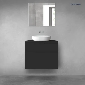 Oltens Vernal zestaw mebli łazienkowych 80 cm z blatem czarny mat 68219300