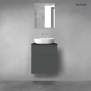 Oltens Vernal zestaw mebli łazienkowych 60 cm z blatem grafit mat/czarny mat 68230400