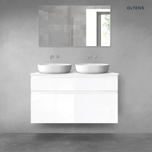 Oltens Vernal zestaw mebli łazienkowych 120 cm z blatem biały połysk 68300000