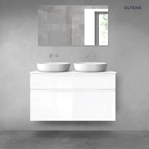 Oltens Vernal zestaw mebli łazienkowych 120 cm z blatem biały połysk 68300000