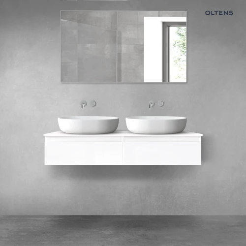 Oltens Vernal zestaw mebli łazienkowych 120 cm z blatem biały połysk 68238000