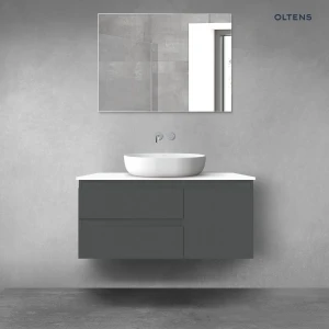 Oltens Vernal zestaw mebli łazienkowych 100 cm z blatem grafit mat/biały połysk 68207400