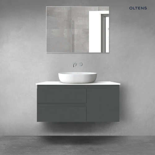 Oltens Vernal zestaw mebli łazienkowych 100 cm z blatem grafit mat/biały połysk 68207400