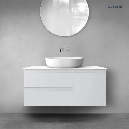 Oltens Vernal zestaw mebli łazienkowych 100 cm z blatem szary mat/biały połysk 68204700