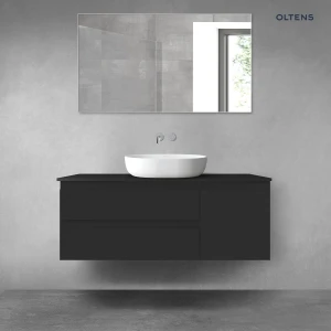 Oltens Vernal zestaw mebli łazienkowych 120 cm z blatem czarny mat 68208300