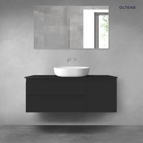 Oltens Vernal zestaw mebli łazienkowych 120 cm z blatem czarny mat 68209300