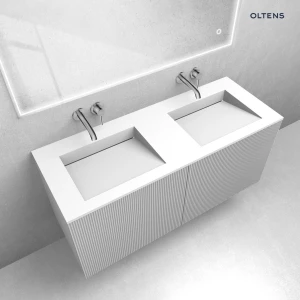 Zestaw Oltens Lun szafka podumywalkowa 120 cm z umywalką Stila LavaForm biały mat 68757000