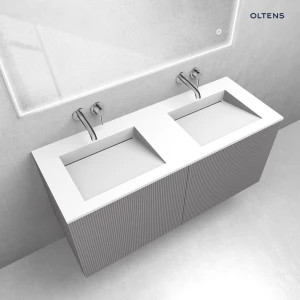 Zestaw Oltens Lun szafka podumywalkowa 120 cm z umywalką Stila LavaForm kaszmir/biały mat 68757900