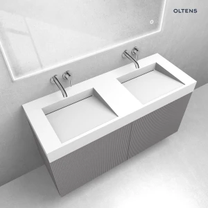 Zestaw Oltens Lun szafka podumywalkowa 120 cm z umywalką Stila LavaForm kaszmir/biały mat 68795900