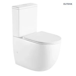 Oltens Hamnes Stille kompakt miska WC spłukiwanie wirowe z deską Ovan wolnoopadającą biały 44003000