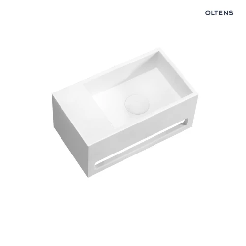 Oltens Fri umywalka 35,5x20 cm ścienna LavaForm lewa biały mat 40006900