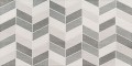Tubądzin Malena Dekor Ścienny 60,8x30,8 cm - biało-szara jodełka ceramiczna